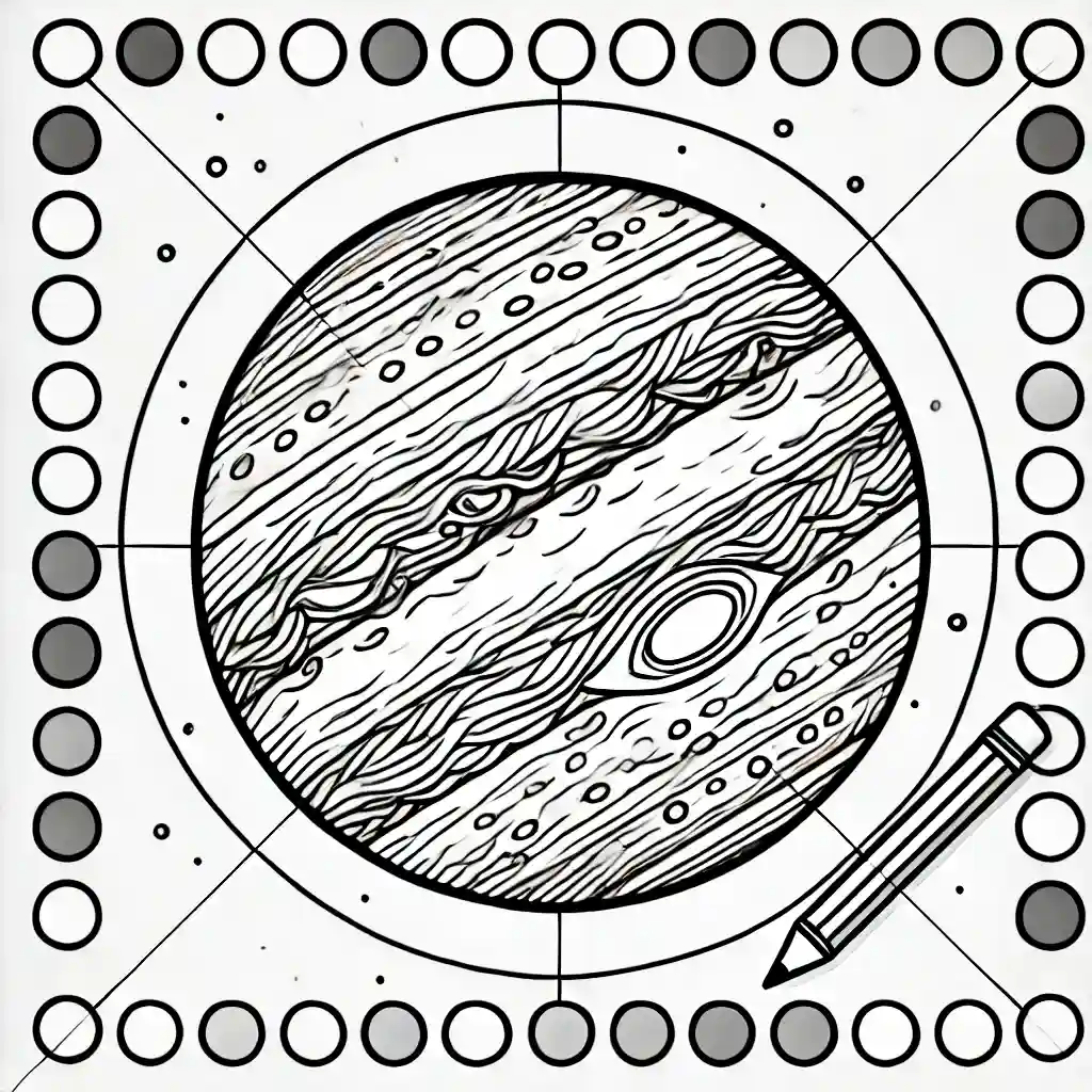 رسمة خطية لكوكب المشتري للتلوين