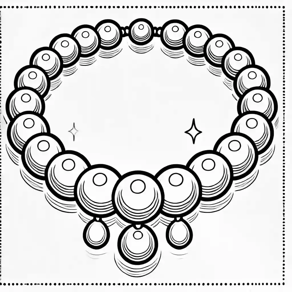 عقد لؤلؤ بخطوط واضحة وسهلة للتلوين – ألعاب الفتيات